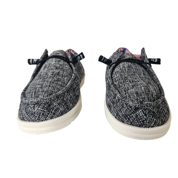 Mens Casual Loafers 12.5/47 Slip-On Boat Shoes Black/White Lightweight Comfort - Picture 3 of 10